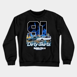 Dirty Blue Flames Caprice Street Cars Crewneck Sweatshirt